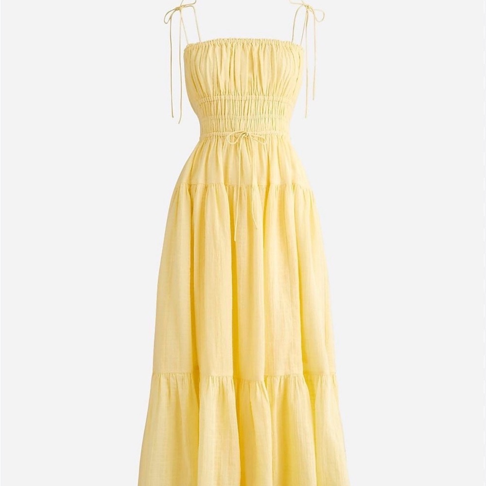 J CREW - Clio Dress in Yellow, gauze cotton